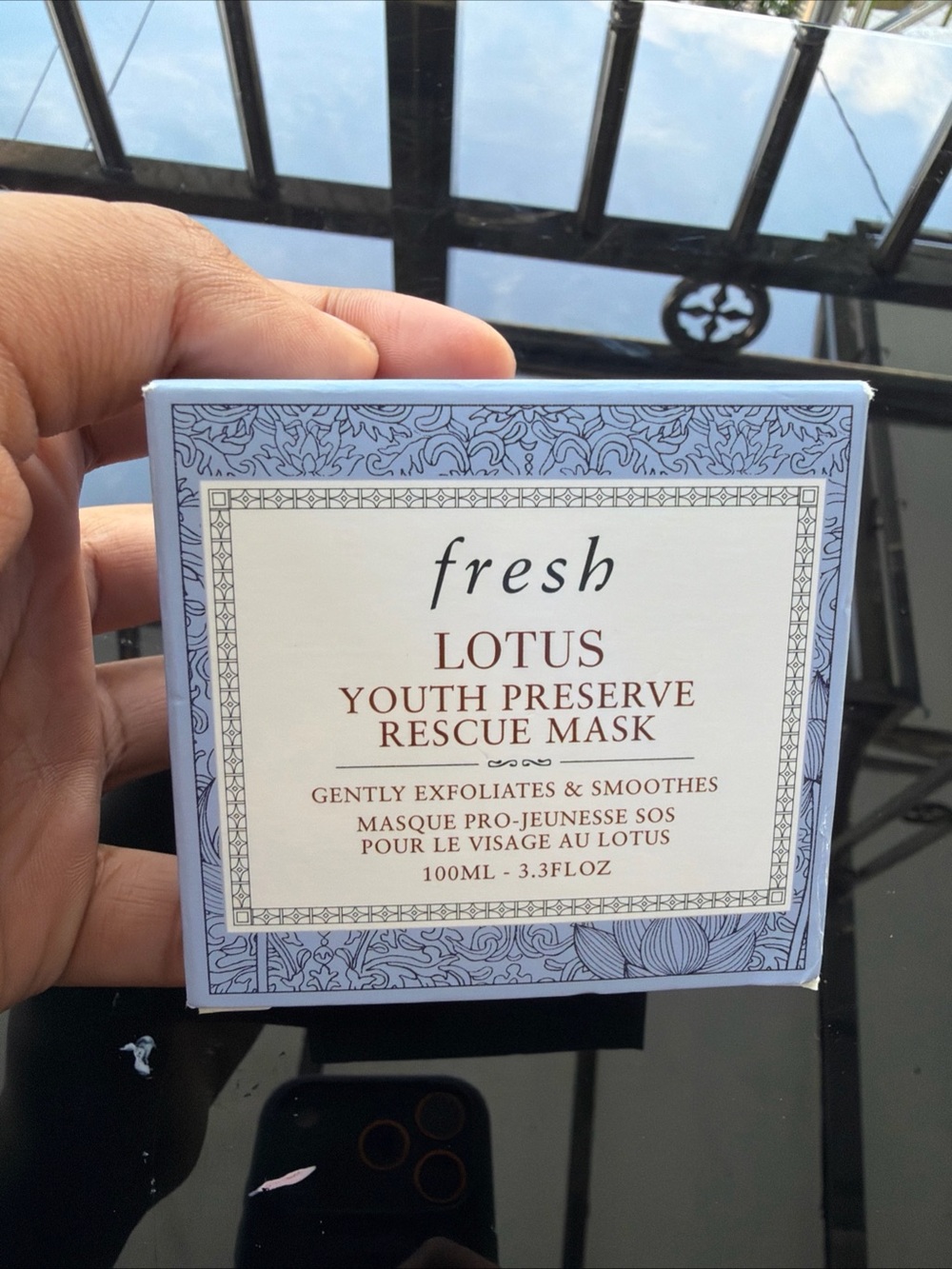 fresh Lotus Youth Preserve Rescue Mask - Light Blue Box